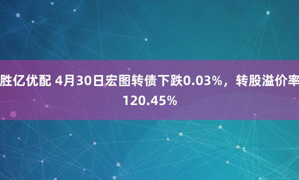 胜亿优配 4月30日宏图转债下跌0.03%，转股溢价率120.45%